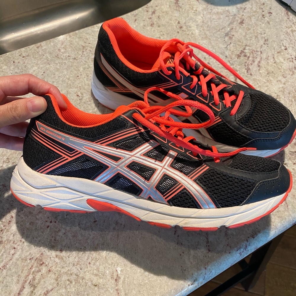 ASICS running shoes.